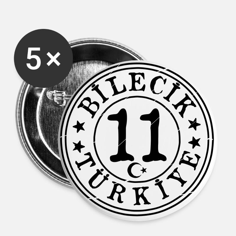 Bilecik 11 Vintage - Buttons groß 56 mm (5er Pack) - Weiß