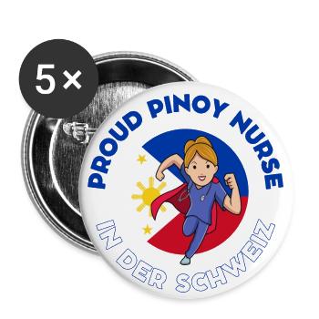 Pinoy Nurse Geschenk Krankenschwester Schweiz - Buttons groß 56 mm (5er Pack) - Weiß - Vorne