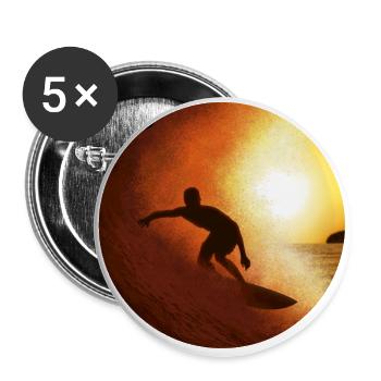 Wave surfing - Buttons large 2.2''/56 mm (5-pack) - white - Front