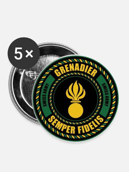 Grenadier - Buttons groß 56 mm (5er Pack) - Weiß