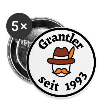 Grantler 1993 - pour anniversaire - Dicton bavarois - Lot de 5 grands badges (56 mm) - blanc - Devant
