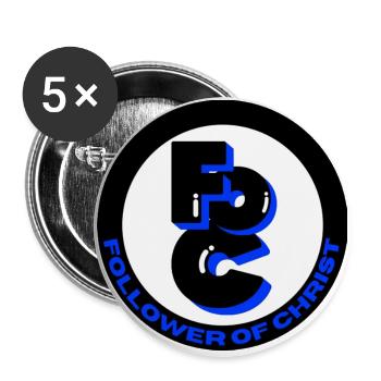 Logo du disciple du Christ de la FOC 3 - Lot de 5 grands badges (56 mm) - blanc - Devant