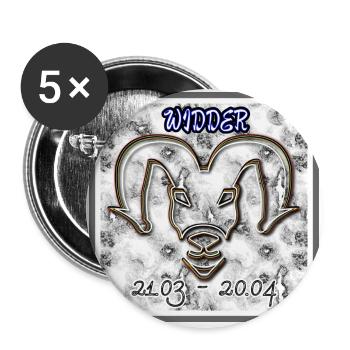 Zodiac sign Aries - Image - 2023 - Buttons large 2.2''/56 mm (5-pack) - white - Front