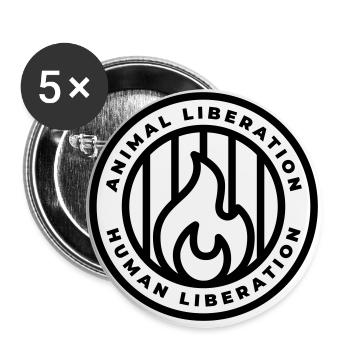 Burning Cage Emblem - Buttons groß 56 mm (5er Pack) - Weiß - Vorne
