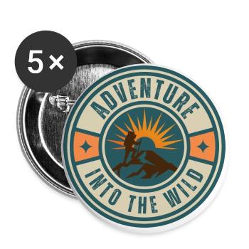 Mountain Sports Hiking Adventure Nature. Funny sayings - Buttons large 2.2''/56 mm (5-pack) - white - Front