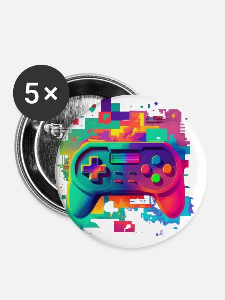 Retro colorful console - Buttons large 2.2''/56 mm (5-pack) - white