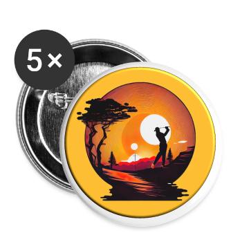 Balle de golf, avec le moins de coups possible dans le trou - Lot de 5 grands badges (56 mm) - blanc - Devant