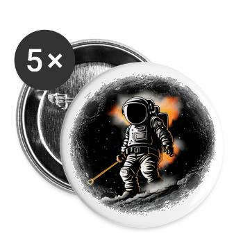 Astronaute sur la planète - Lot de 5 grands badges (56 mm) - blanc - Devant