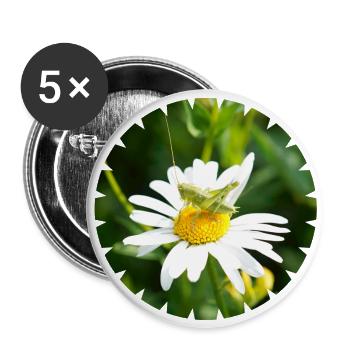 Flowers and insects need each other - Buttons large 2.2''/56 mm (5-pack) - white - Front