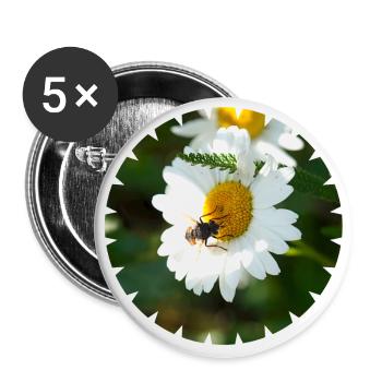 Insects depend on flowers and vice versa - Buttons large 2.2''/56 mm (5-pack) - white - Front