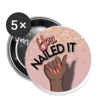 You nailed it! You did it! - Buttons large 2.2''/56 mm (5-pack) - white - Front