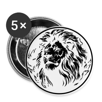 Lion - Buttons large 2.2''/56 mm (5-pack) - white - Front