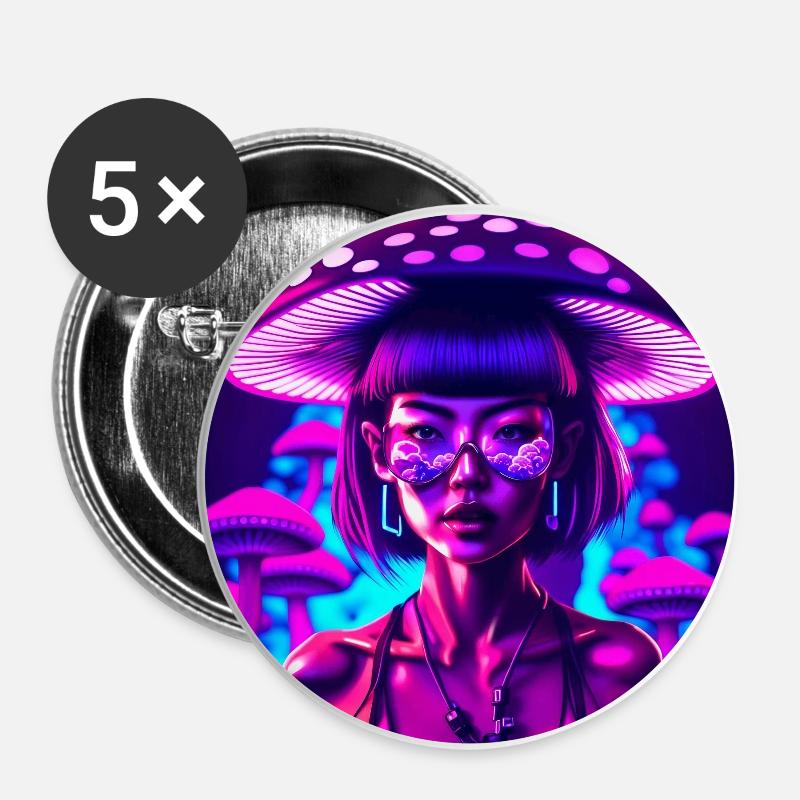 Ravegirl - Buttons large 2.2''/56 mm (5-pack) - white