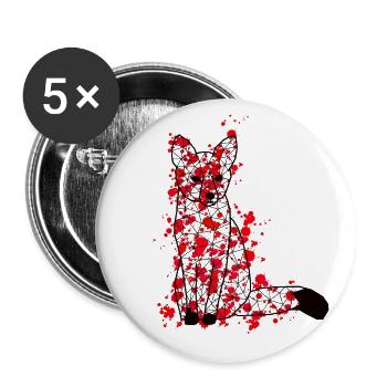 Foxx GeomeTRIX bunt - Buttons groß 56 mm (5er Pack) - Weiß - Vorne