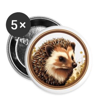 Hedgehog - Buttons large 2.2''/56 mm (5-pack) - white - Front