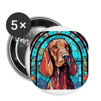 Coloré Bloodhound Dog Race Aquarelle Verre Pai - Lot de 5 grands badges (56 mm) - blanc - Devant