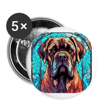 Colorful English Mastiff Dog Breed Watercolor Glas - Buttons large 2.2''/56 mm (5-pack) - white - Front