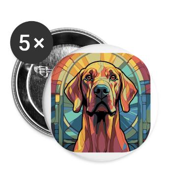 Colorful Rhodesian Ridgeback Dog Breed Watercolor - Buttons large 2.2''/56 mm (5-pack) - white - Front
