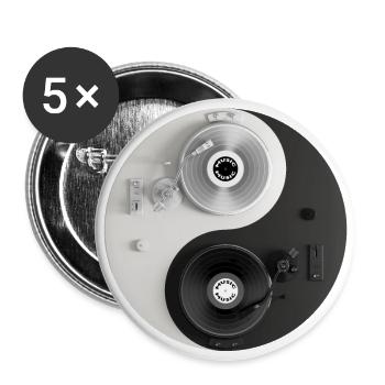 Yin yang music - Lot de 5 grands badges (56 mm) - blanc - Devant