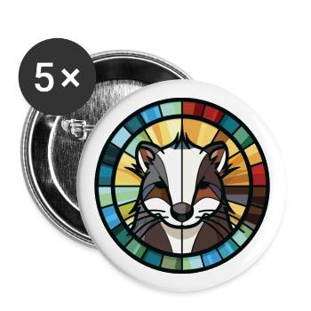 Skunk Aquarelle colorée Animal Animal Illustration - Lot de 5 grands badges (56 mm) - blanc - Devant