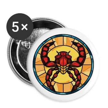 Scorpion Colorful Watercolor Animal Illustration - Buttons large 2.2''/56 mm (5-pack) - white - Front