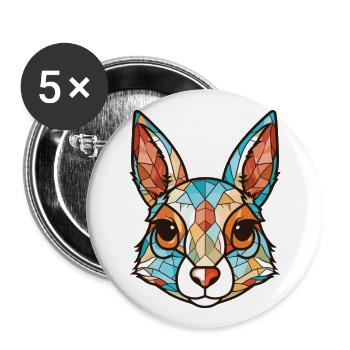Écureuil Aquarelle colorée Illustration d’animaux - Lot de 5 grands badges (56 mm) - blanc - Devant
