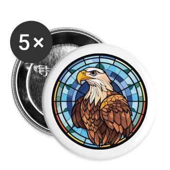 Adler Buntes Aquarell Tier Haustier Illustration - Buttons groß 56 mm (5er Pack) - Weiß - Vorne