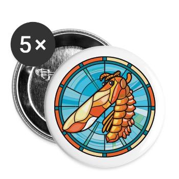 Shrimp Colorful Watercolor Animal Pet Illustration - Buttons large 2.2''/56 mm (5-pack) - white - Front