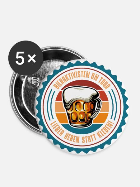 Bieraktivisten - Buttons groß 56 mm (5er Pack) - Weiß