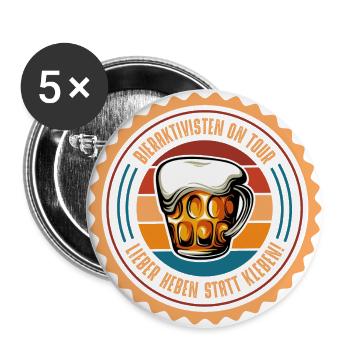 Bieraktivisten - Buttons groß 56 mm (5er Pack) - Weiß - Vorne