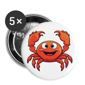 Craw Cartoon Kawaii Aquarelle Illustration - Lot de 5 grands badges (56 mm) - blanc - Devant