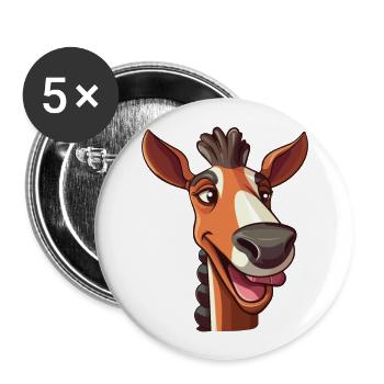 okapi Cartoon Kawaii Watercolor Illustration - Buttons large 2.2''/56 mm (5-pack) - white - Front