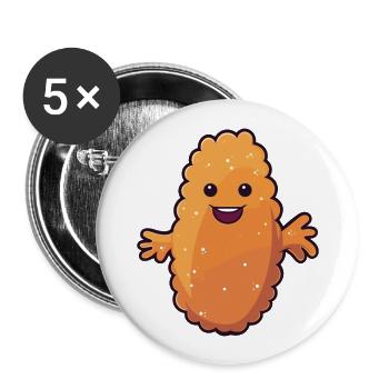 Dessin animé de concombre de mer Kawaii Illustration colorée - Lot de 5 grands badges (56 mm) - blanc - Devant