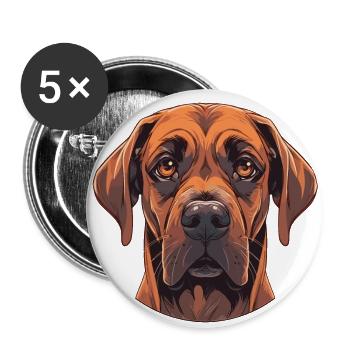 Rhodesian Ridgeback Dog Colorful Watercolor Pet - Buttons large 2.2''/56 mm (5-pack) - white - Front