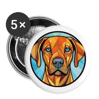 Rhodesian Ridgeback Hund Buntes Aquarell Haustier - Buttons groß 56 mm (5er Pack) - Weiß - Vorne
