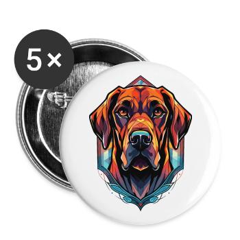 Rhodesian Ridgeback Dog Colorful Watercolor Pet - Buttons large 2.2''/56 mm (5-pack) - white - Front