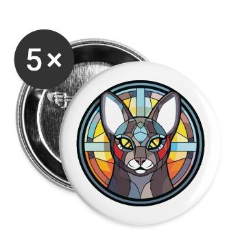 Korat Cat Cat Breed Illustration aquarelle colorée - Lot de 5 grands badges (56 mm) - blanc - Devant