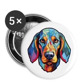 American Blue Gascogne Hund Rasse Aquarell - Buttons groß 56 mm (5er Pack) - Weiß - Vorne