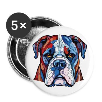 Alapaha Blue Blood Bulldog Dog Breed Watercolor - Buttons large 2.2''/56 mm (5-pack) - white - Front
