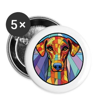 Azawakh chien race coloré aquarelle Illustration - Lot de 5 grands badges (56 mm) - blanc - Devant