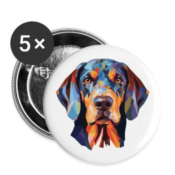 Bluetick Coonhound Dog Breed Colorful Watercolor - Buttons large 2.2''/56 mm (5-pack) - white - Front