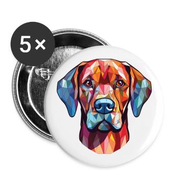Broholmer Hunderasse Aquarell Glas Illustration - Buttons groß 56 mm (5er Pack) - Weiß - Vorne