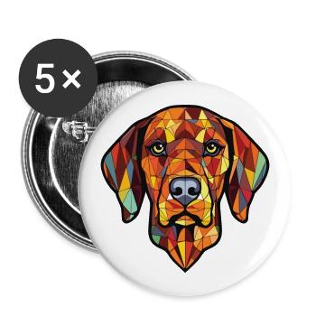 Burgos Pointer chien race aquarelle Illustration - Lot de 5 grands badges (56 mm) - blanc - Devant