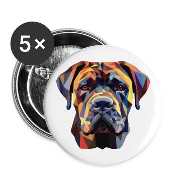 Cane Corso chien race aquarelle verre Illustration - Lot de 5 grands badges (56 mm) - blanc - Devant