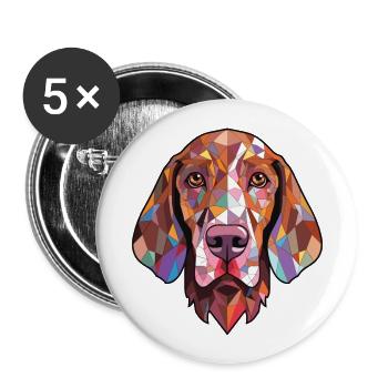 Bracco Italiano race chien aquarelle illustration - Lot de 5 grands badges (56 mm) - blanc - Devant