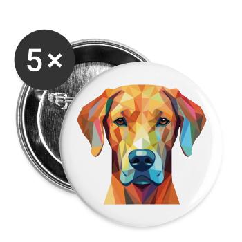 Rhodesian Ridgeback chien race aquarelle colorée - Lot de 5 grands badges (56 mm) - blanc - Devant