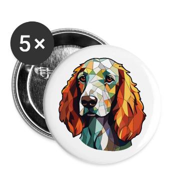 English Setter Dog Breed Watercolor Illustration - Buttons large 2.2''/56 mm (5-pack) - white - Front