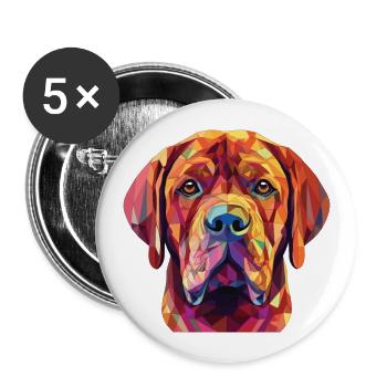 Französisches Bordeaux Mastiff Hunderasse Aquarellglas - Buttons groß 56 mm (5er Pack) - Weiß - Vorne