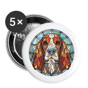 Grand Anglo Francais Dog Breed Colorful Watercolor - Buttons large 2.2''/56 mm (5-pack) - white - Front