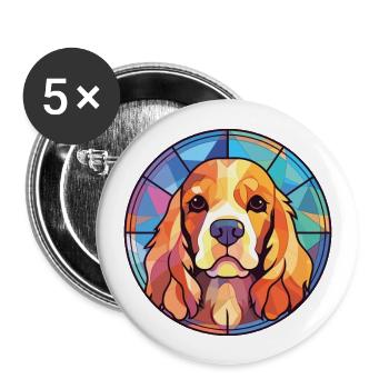 Französisches Bordeaux Mastiff Hunderasse Aquarellglas - Buttons groß 56 mm (5er Pack) - Weiß - Vorne